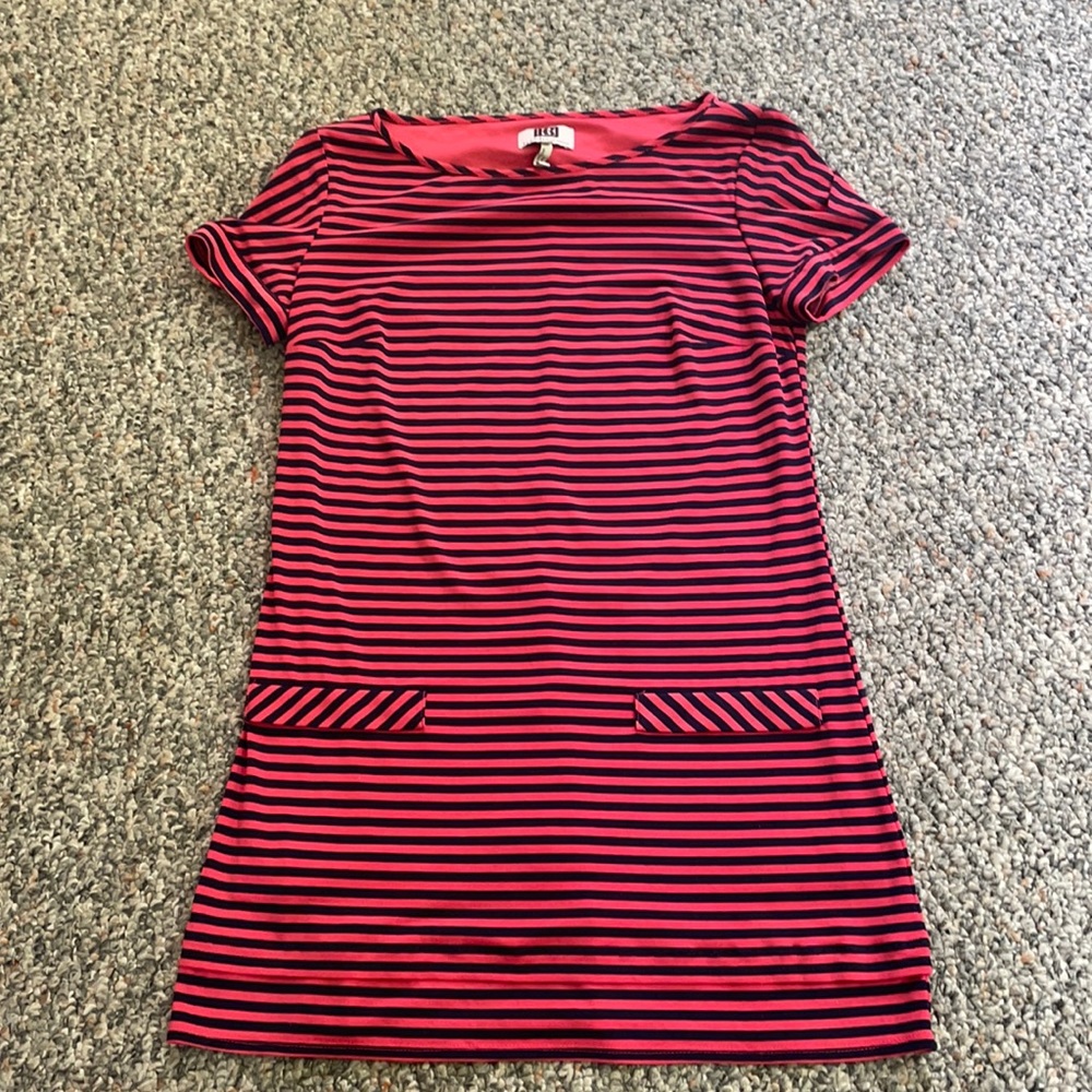 Laundry by Design coral and navy blue dress